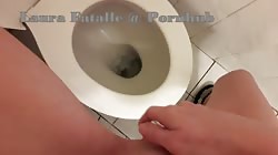 Horny amateur teen squirting in public toilet - Laura Fatalle